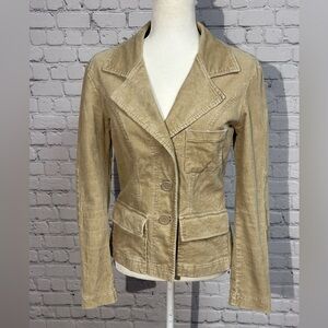 Vintage Elegant Corduroy Tan Women's Blazer